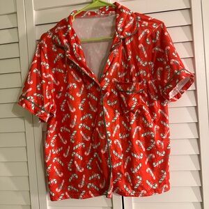 Red Candy Cane pajama shirt